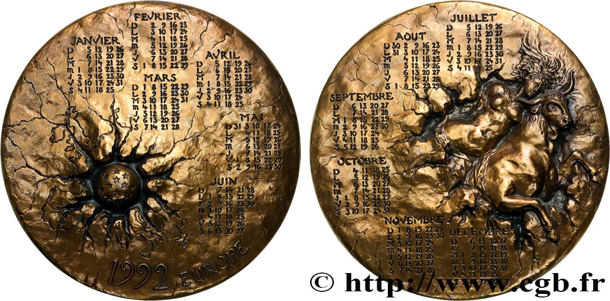 CINQUIÈME RÉPUBLIQUE Médaille calendrier, Europe SUP