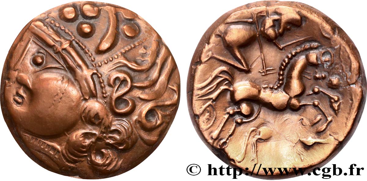 GALLIA - AULERCI EBUROVICES (Región d Evreux) Médaille, Reproduction d’un Hémistatère au sanglier, n°196 EBC