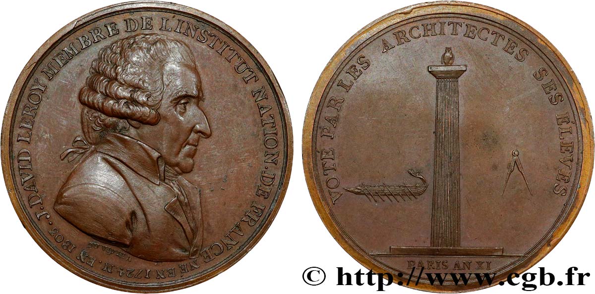 FRANZOSISCHES KONSULAT Médaille, Julien-David Le Roy VZ