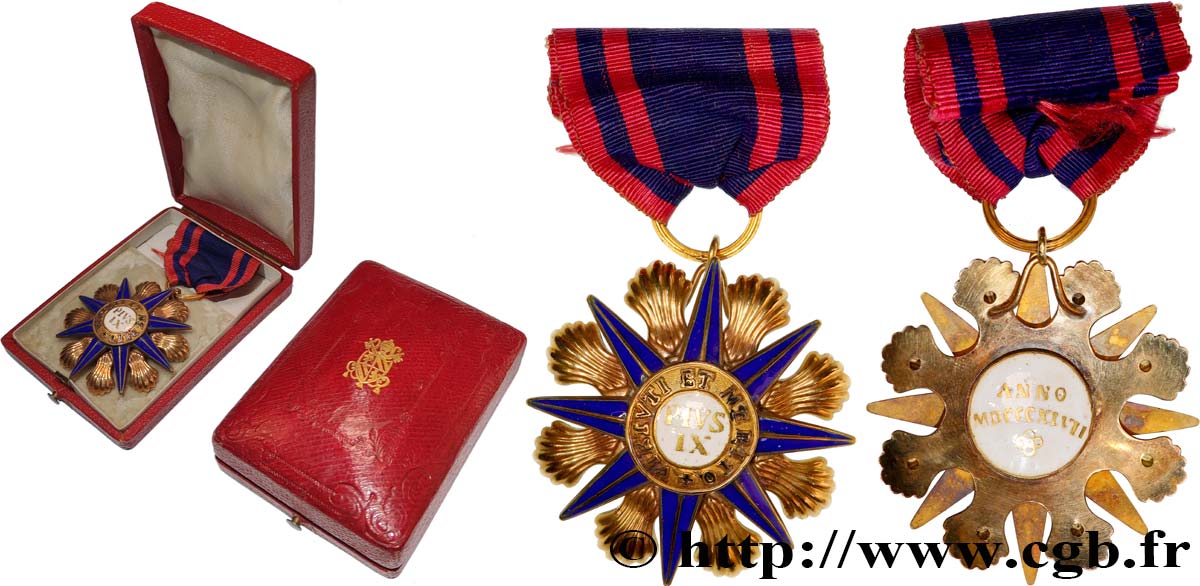 ITALIE - ÉTATS DU PAPE - PIE IX (Jean-Marie Mastai Ferretti) Médaille, Ordre de Pie IX, Ordine Piano TTB+
