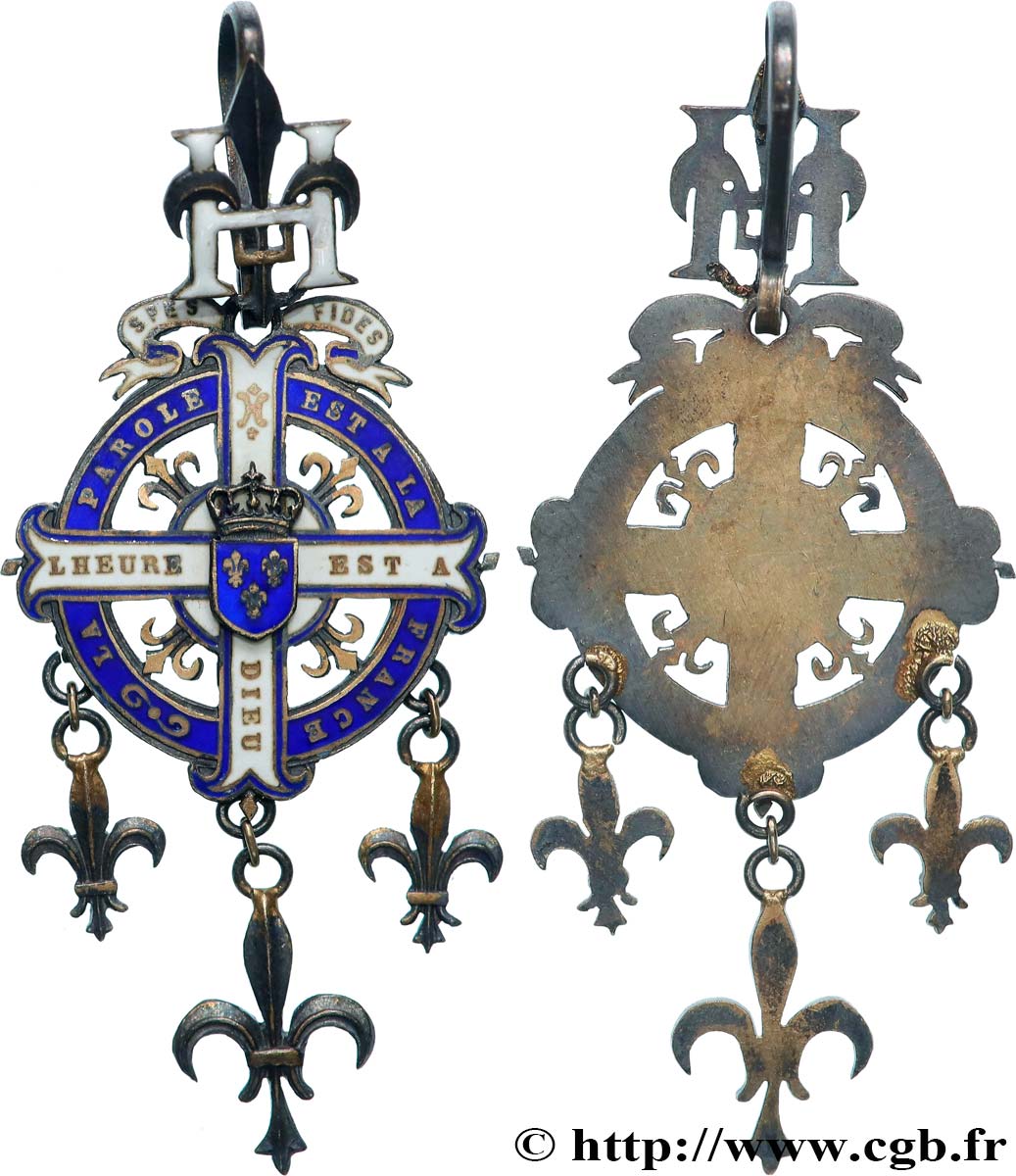 III REPUBLIC Médaille, Croix des partisans du comte de Chambord AU