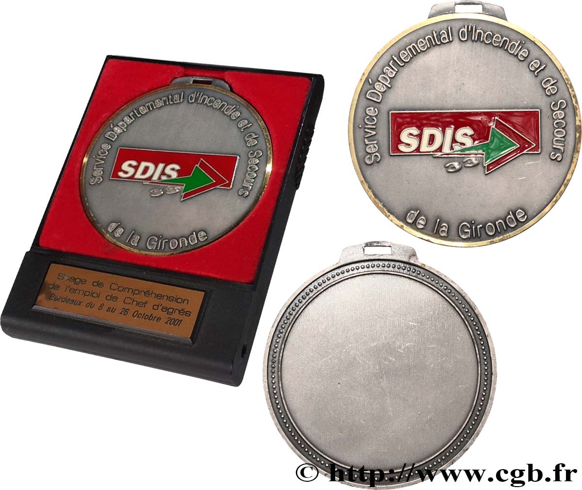 CINQUIÈME RÉPUBLIQUE Médaille, Service départemental d’Incendie et de Secours TTB+