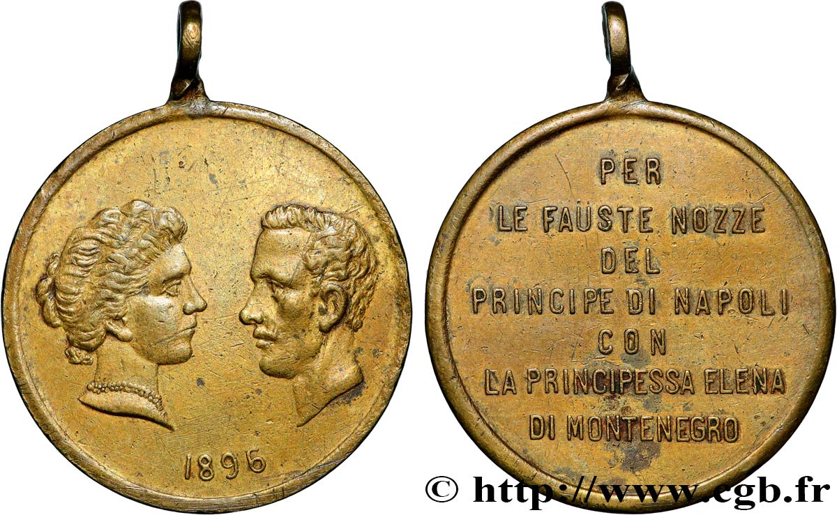 ITALY - KINGDOM OF ITALY - VICTOR-EMMANUEL III Médaille, Mariage de Victor Emanuel III & Hélène de Monténégro XF