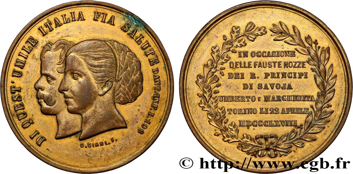 ITALIE - VICTOR EMMANUEL II Médaille, Marie d’Humbert d’Italie et Marguerite de Savoie XF