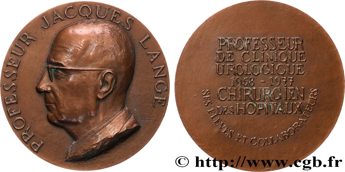 QUINTA REPUBLICA FRANCESA Médaille, Professeur Jacques Lange EBC