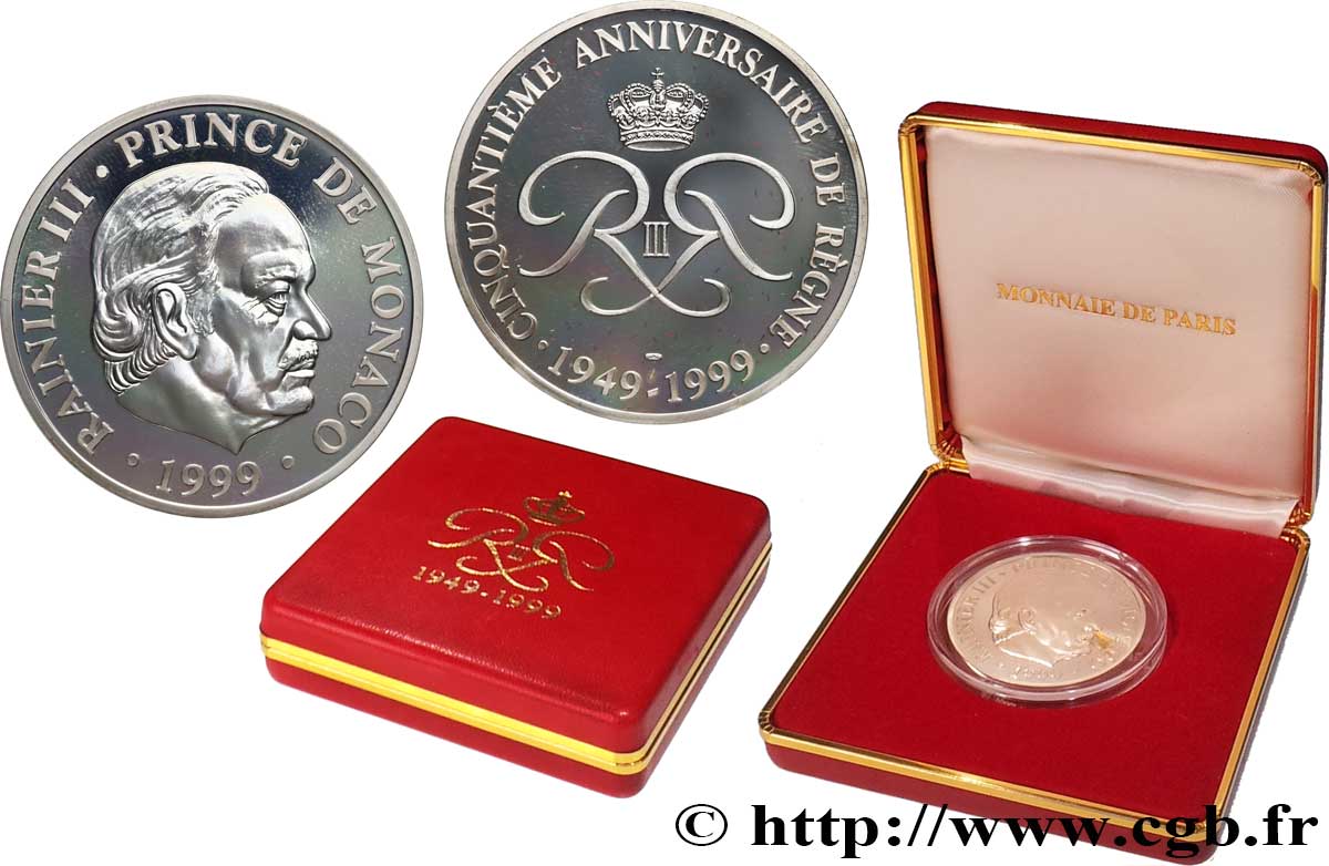 MONACO Médaille, Rainier III, 50e anniversaire de règne SPL