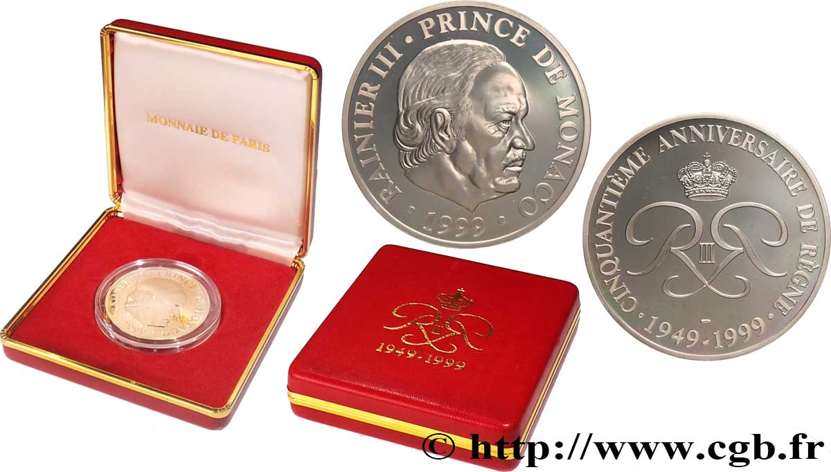 MONACO Médaille, Rainier III, 50e anniversaire de règne SC