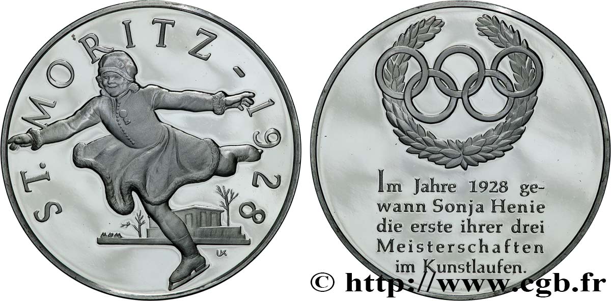 JEUX OLYMPIQUES Médaille, Jeux olympiques de Saint Moritz 1928 BE