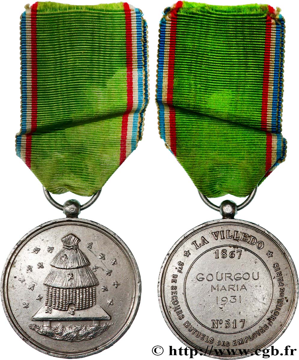 LES ASSURANCES Médaille, Société de Secours Mutuels des employés d’hôtel, La Villedo SS
