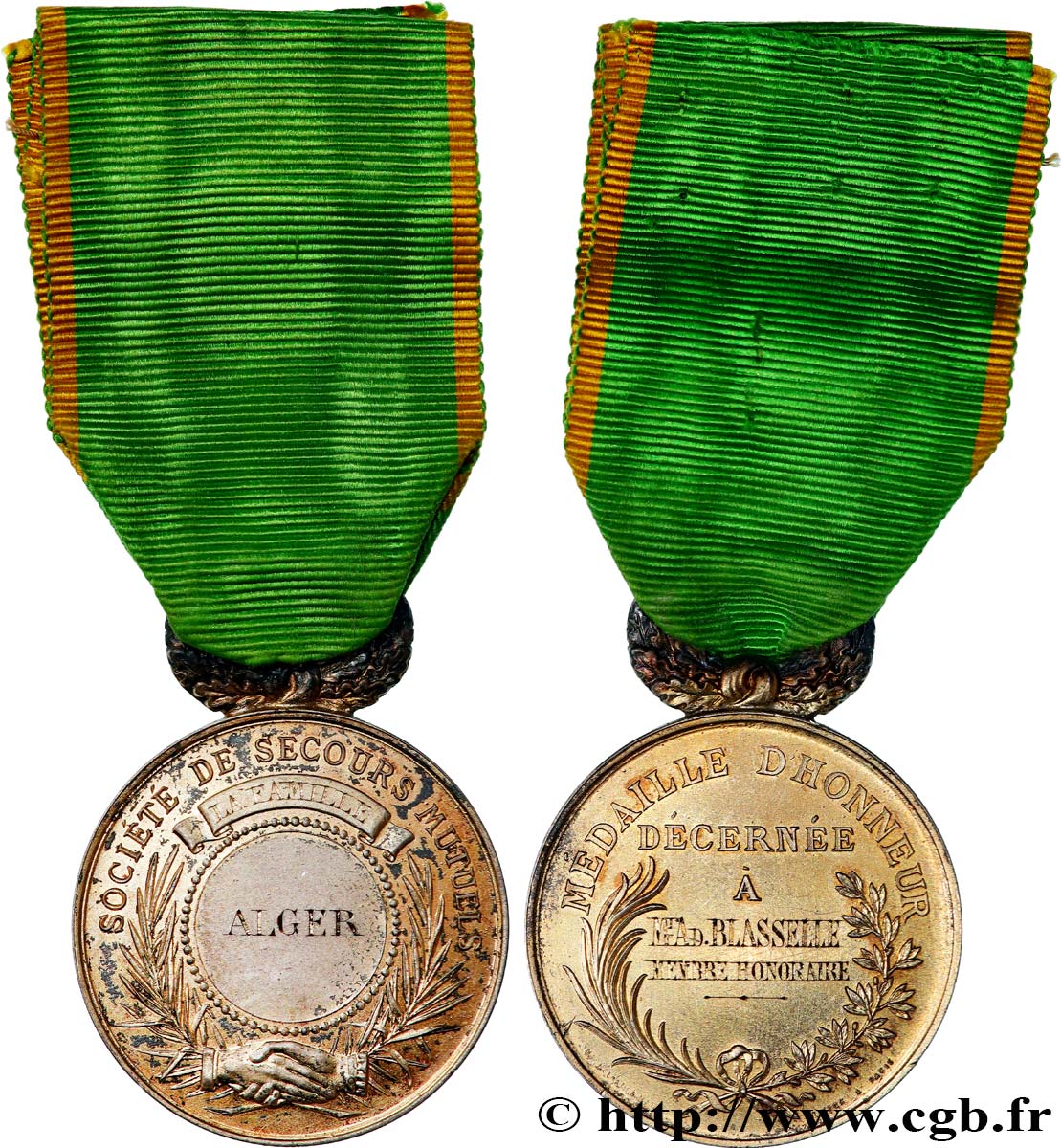 ASSURANCES Médaille, Société de Secours Mutuels, La Famille, Alger SUP