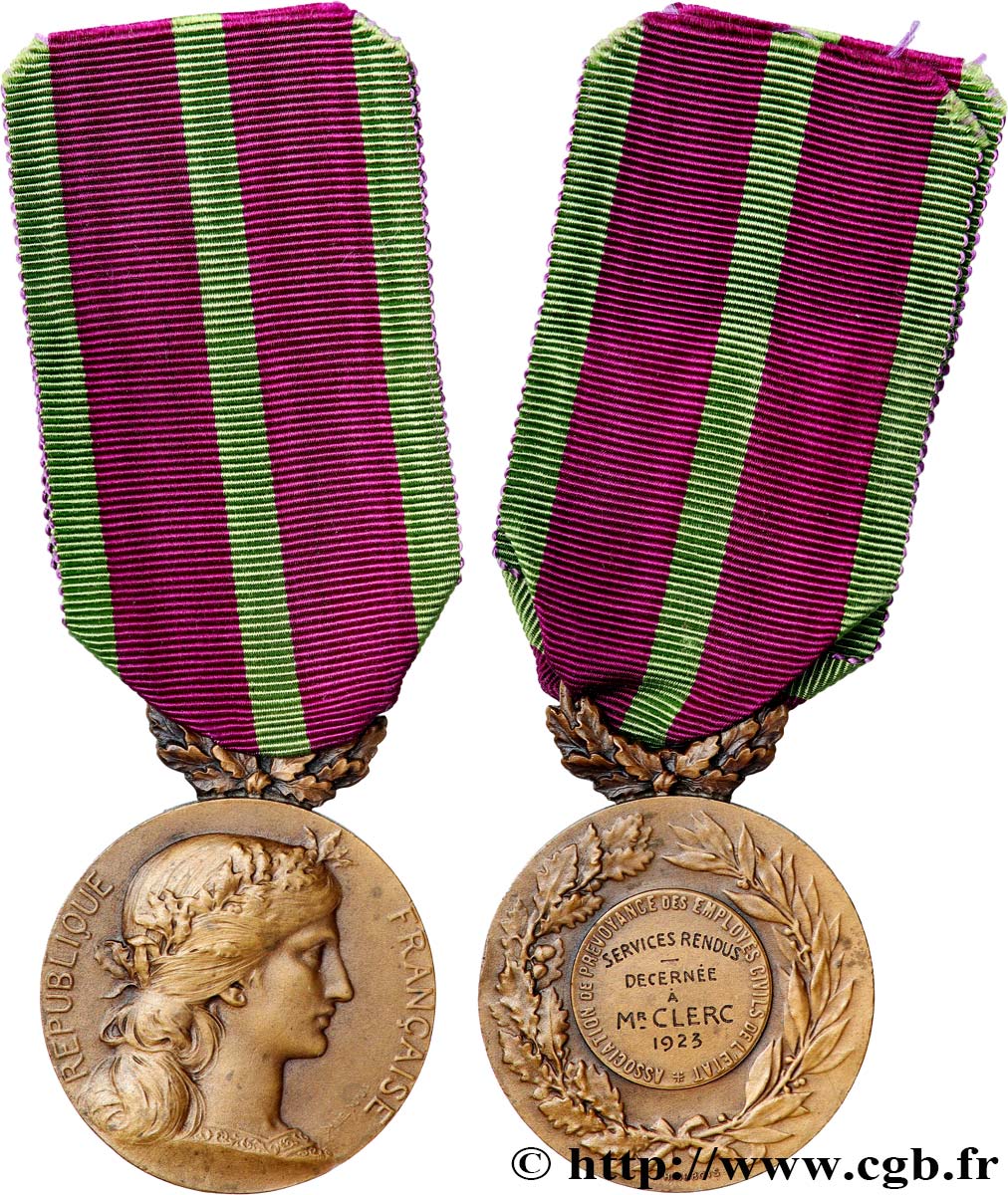 ASSURANCES Médaille, Association de prévoyance des employés civils de l’État AU