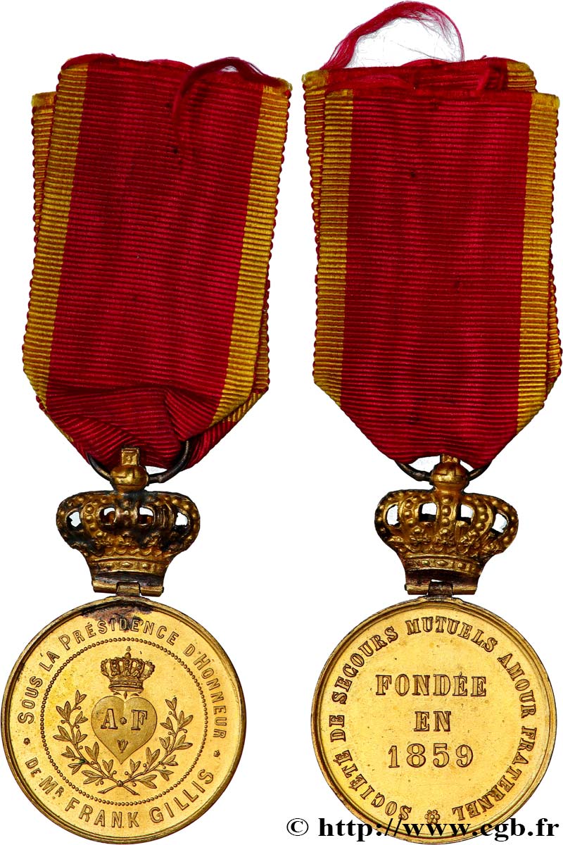 INSURANCES Médaille, Société de Secours Mutuels, Amour fraternel AU