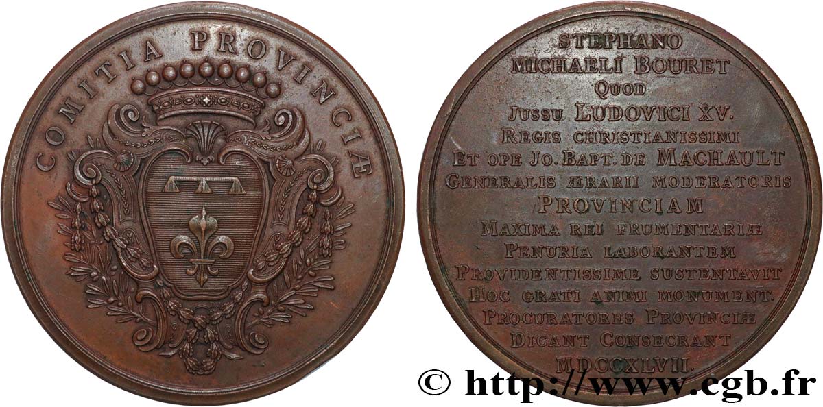 LOUIS XV THE BELOVED Médaille de reconnaissance, Comitia provinciae AU