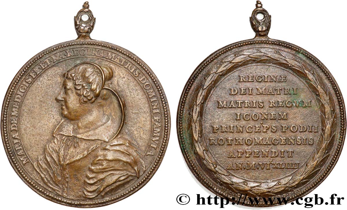 LOUIS XIV  THE SUN KING  Médaille, Marie de Médicis, par Jean D Armand dit l Orphelin XF