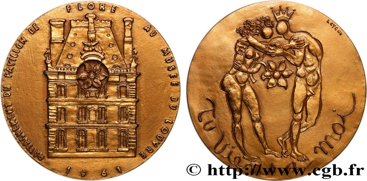 BUILDINGS AND HISTORY Médaille, Rattachement du Pavillon de Flore au Musée du Louvre, n°221 VZ