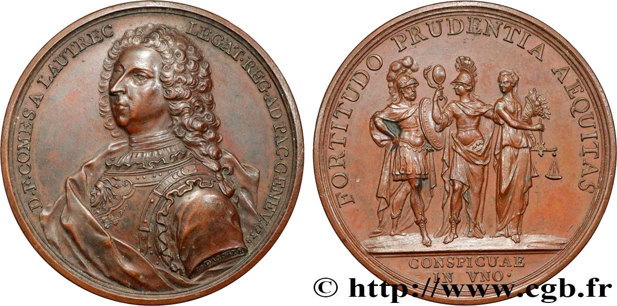 LOUIS XV THE BELOVED Médaille, Daniel-François, Comte de Lautrec AU