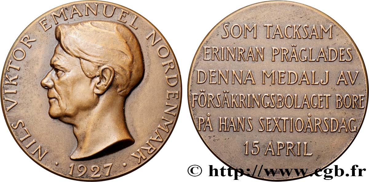SUÈDE Médaille, Nils Viktor Emanuel Nordenmark AU
