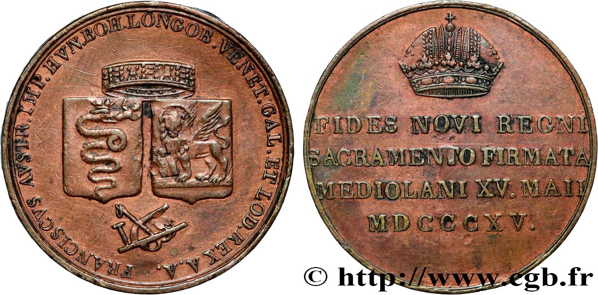 HONGRIE - FRANÇOIS II D AUTRICHE Couronnement de François II d’Autriche, province lombarde TTB