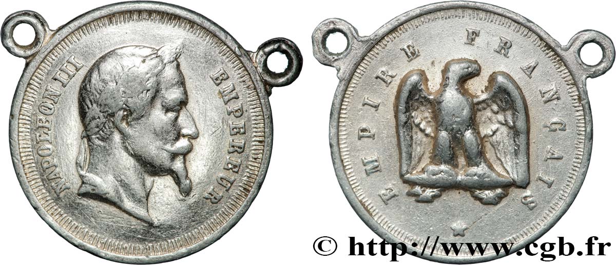 SECOND EMPIRE Médaillette, Napoléon III, Empire Français XF