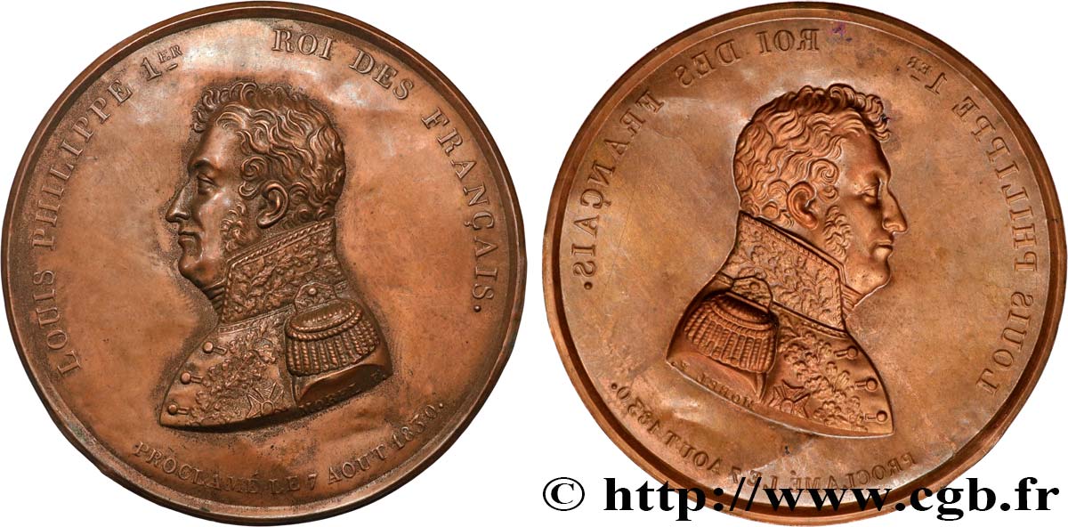 LOUIS-PHILIPPE Ier Médaille, Roi Louis-Philippe Ier, tirage uniface TTB