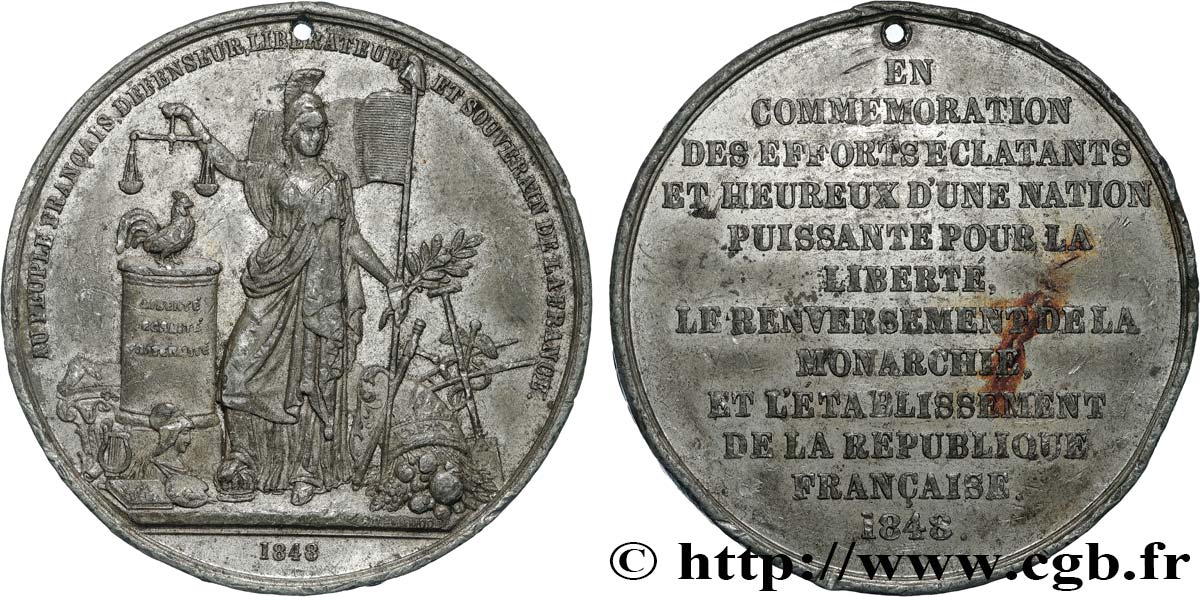 SECONDA REPUBBLICA FRANCESE Médaille, Commémoration des efforts éclatants q.BB