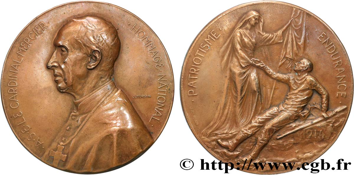 BELGIUM Médaille, Cardinal Desiré-Joseph Mercier XF