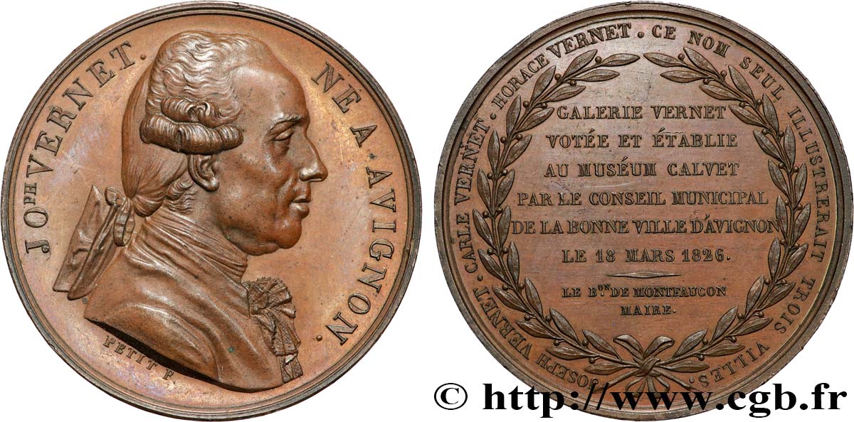 CHARLES X Médaille, Joseph Vernet AU