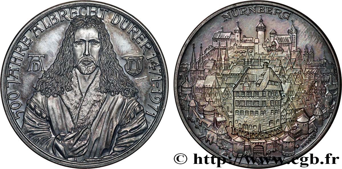 ARTISTES : MUSICIENS, PEINTRES, SCULPTEURS Médaille, 500e anniversaire de la naissance d’Albrecht Dürer TTB+