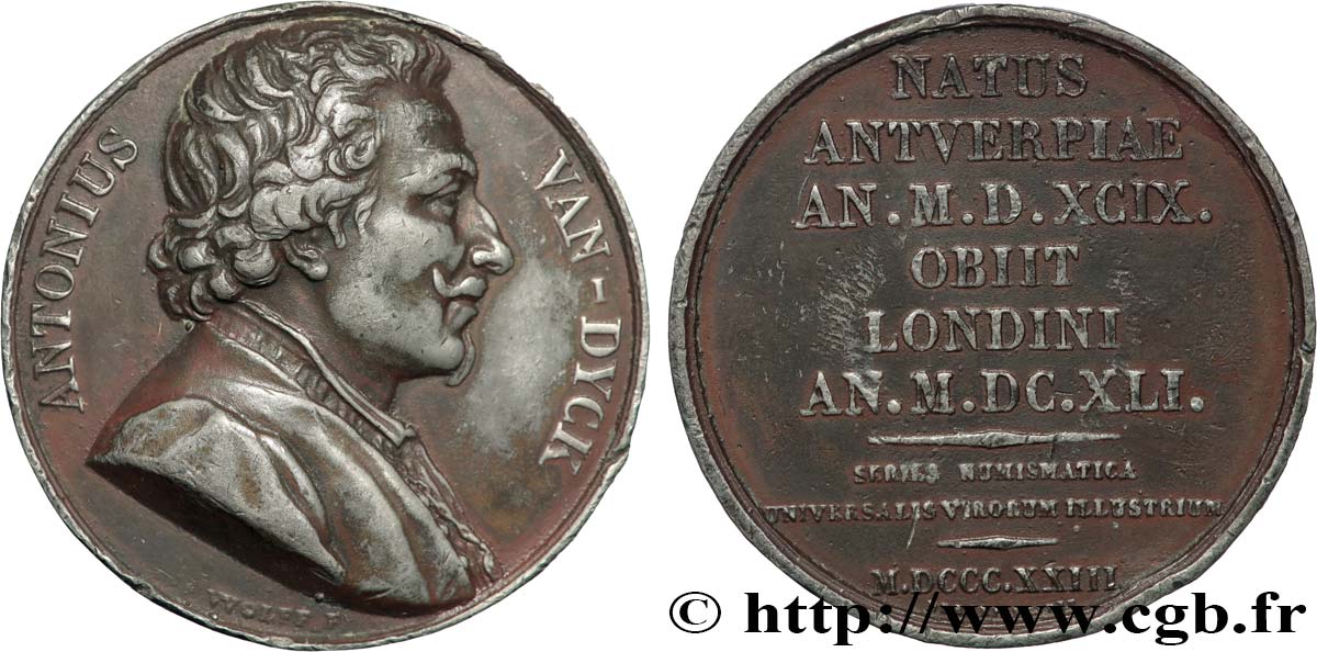 NUMISMATIC SERIES OF ILLUSTROUS MEN Médaille, Antonius van Dyck VF