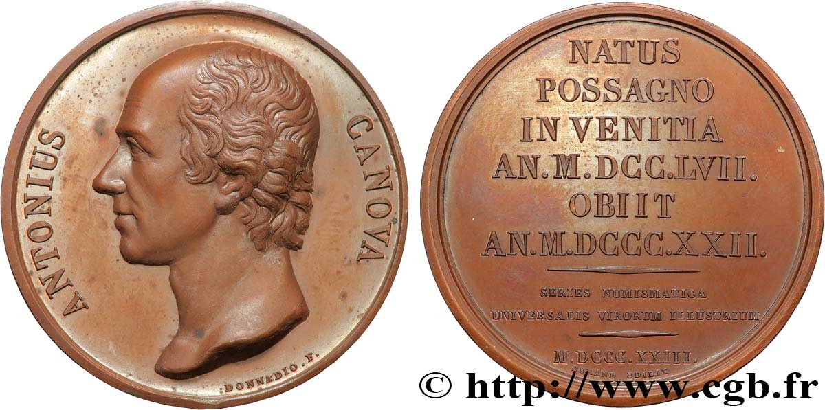 NUMISMATIC SERIES OF ILLUSTROUS MEN Médaille, Antonio Canova AU