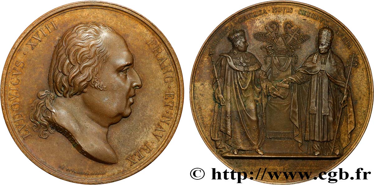 LOUIS XVIII Médaille, Reprise du concordat AU
