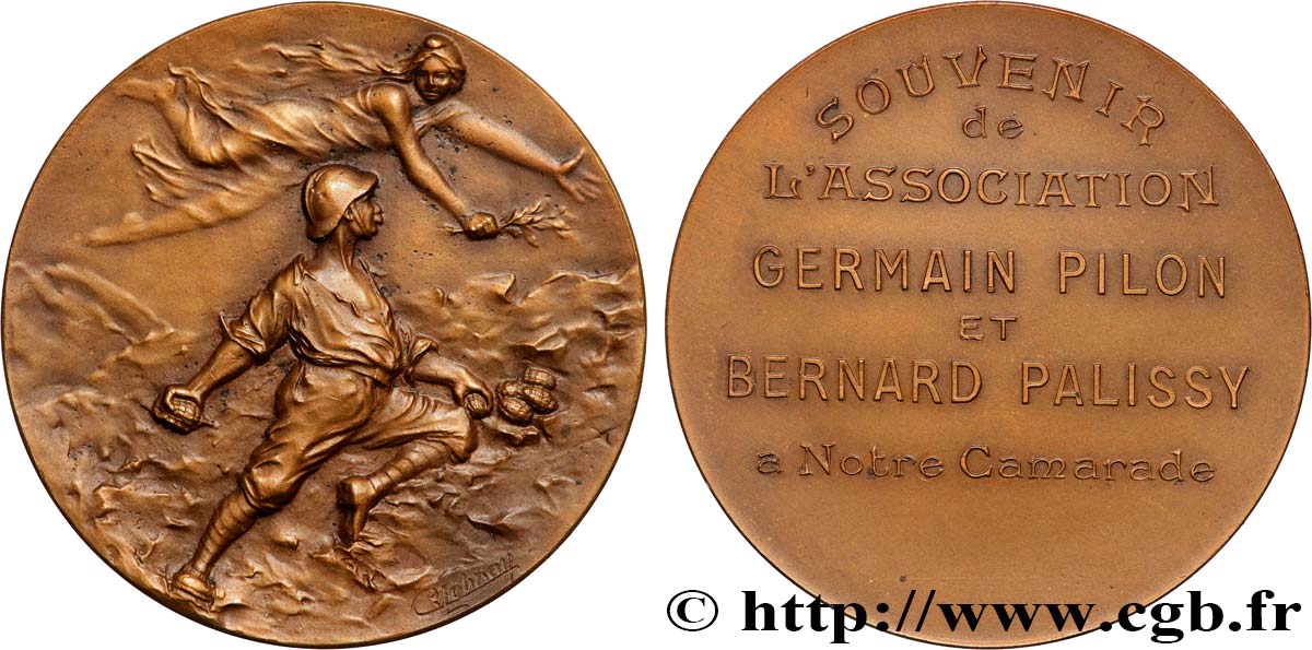 ASSOCIATIONS PROFESSIONNELLES - SYNDICATS. XIXe Médaille, Souvenir de l’association Germain Pilon et Bernard Palissy VZ