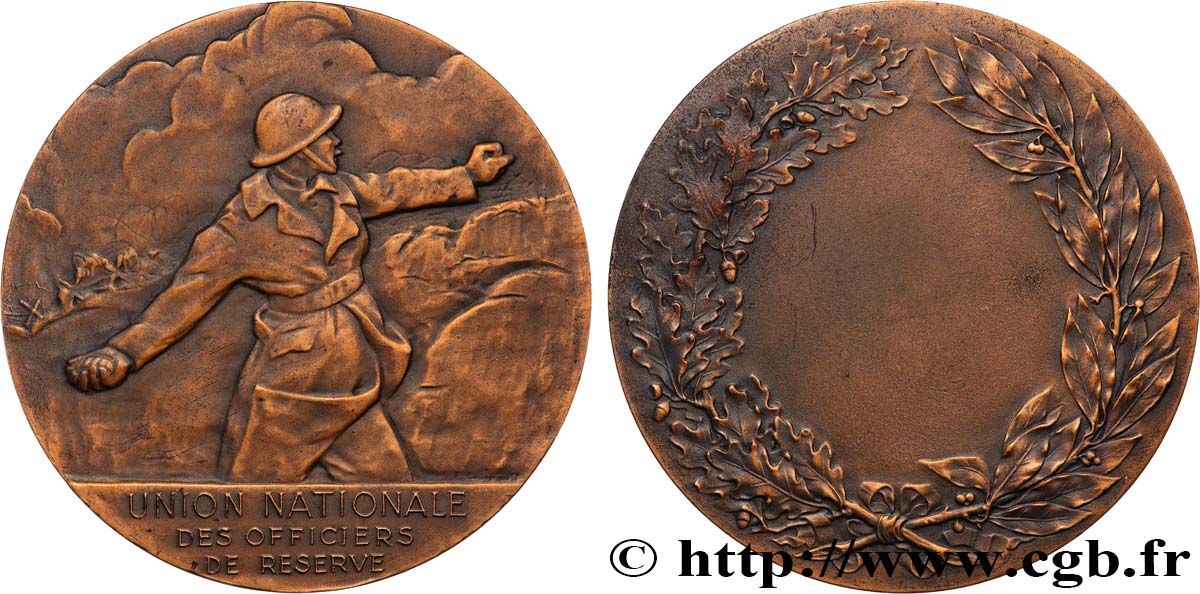 CUARTA REPUBLICA FRANCESA Médaille, Union nationale des officiers de réserve MBC+