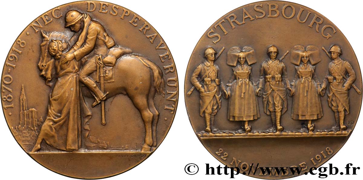 III REPUBLIC Médaille, Entrée des troupes alliées dans Strasbourg AU