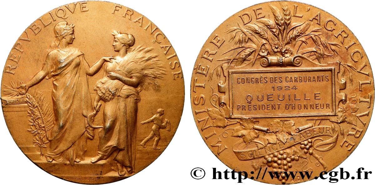 TERCERA REPUBLICA FRANCESA Médaille, Congrès des carburants EBC