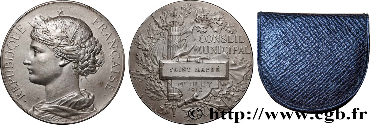 III REPUBLIC Médaille, Conseil municipal AU