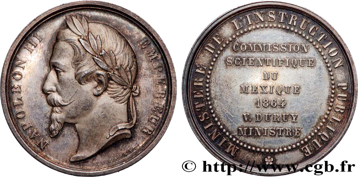 SECOND EMPIRE Médaille, Commission scientifique du Mexique AU/AU