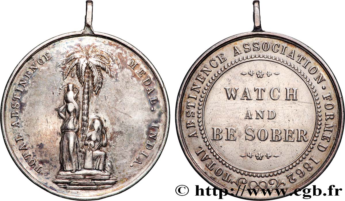BRITISH INDIA Médaille, Association d’abstinence totale VF