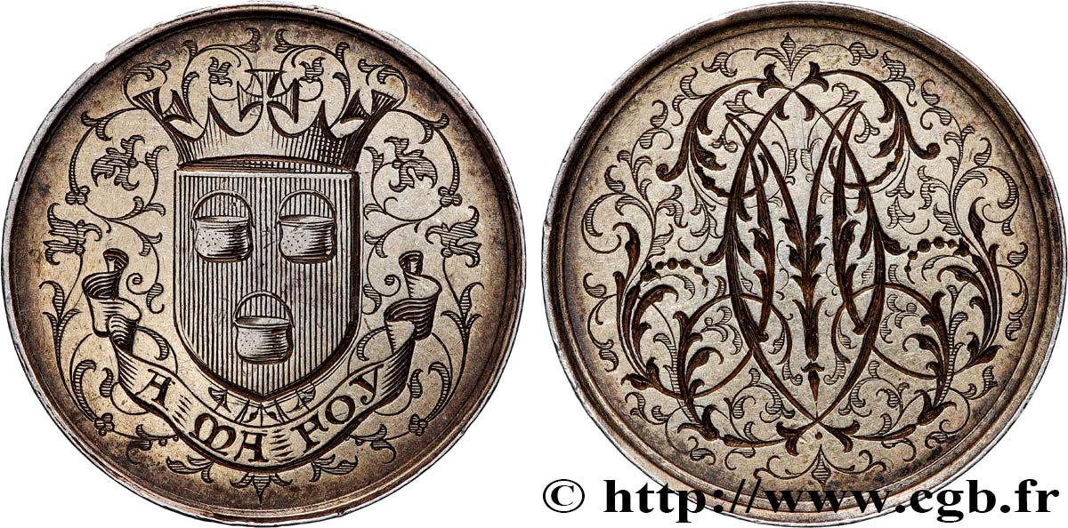 SECOND EMPIRE Médaille, Famille Chodron de Courcel AU