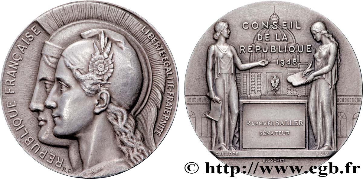 PROVISORY GOVERNEMENT OF THE FRENCH REPUBLIC Médaille, Conseil de la République AU