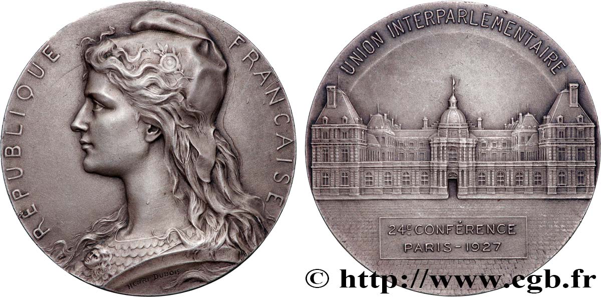 TERCERA REPUBLICA FRANCESA Médaille, Sénat, 24e conférence de l’Union interparlementaire EBC