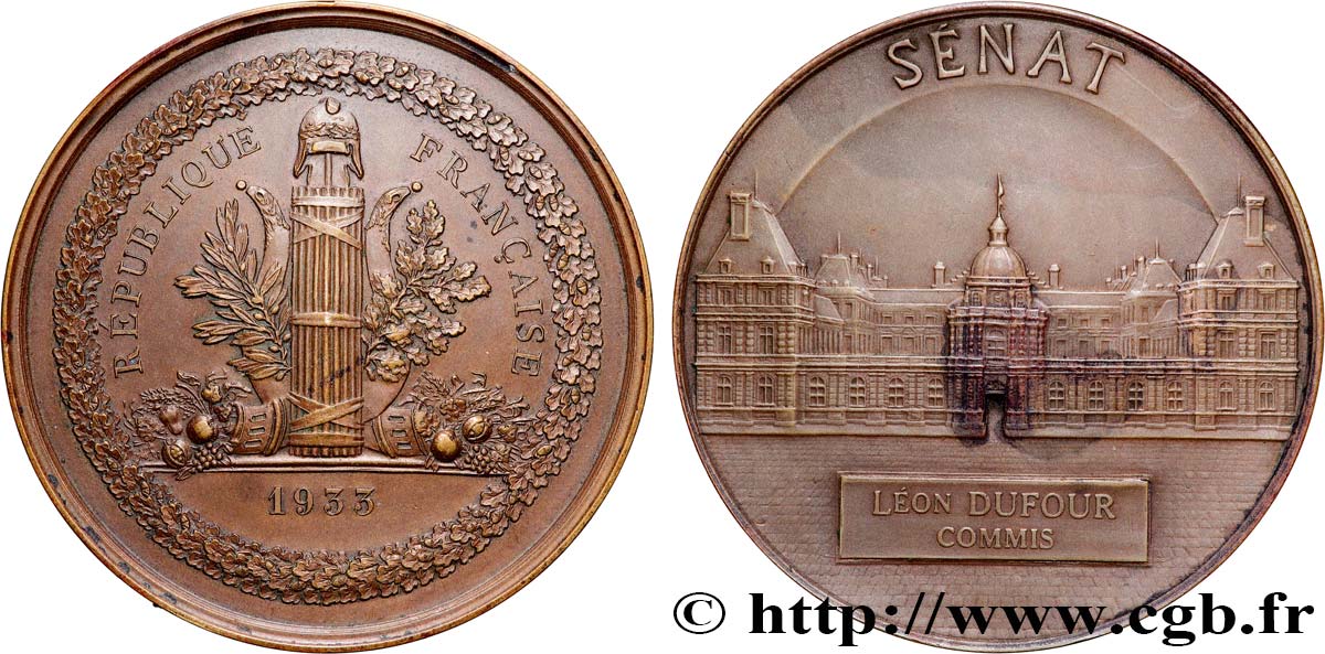 TROISIÈME RÉPUBLIQUE Médaille, Sénat TTB+