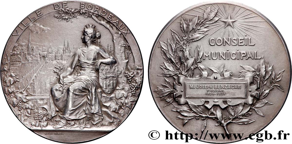 III REPUBLIC Médaille, Conseil Municipal AU
