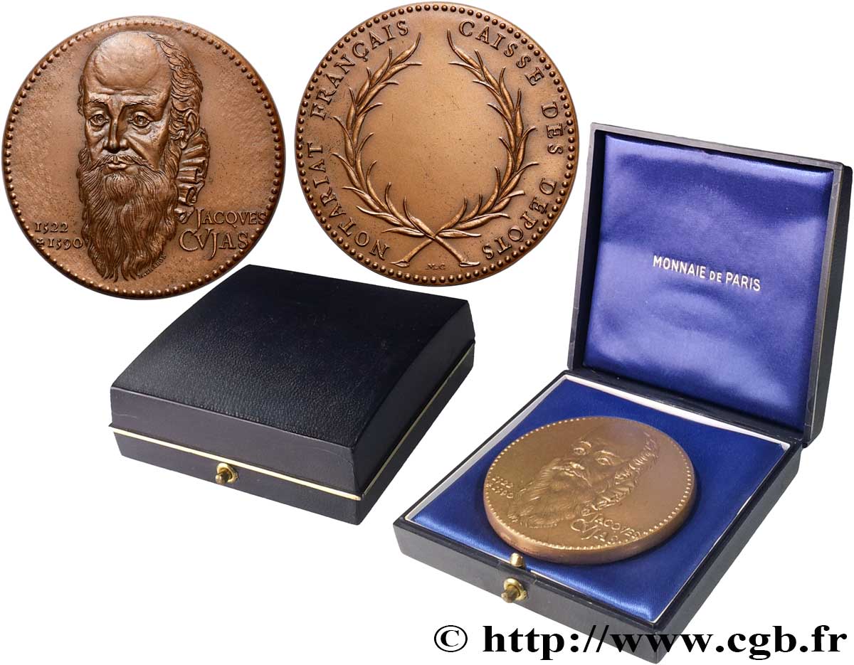 NOTAIRES DU XIXe SIECLE Médaille, Jacques Cujas, Notariat français, caisse des dépôts TTB+