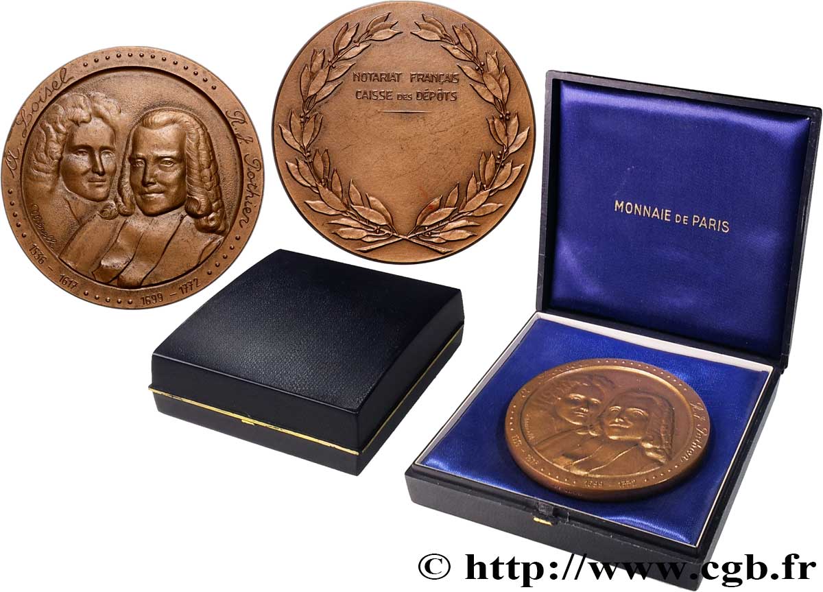 NOTAIRES DU XIXe SIECLE Médaille, Loisel et Pothier, Caisse des dépôts SPL