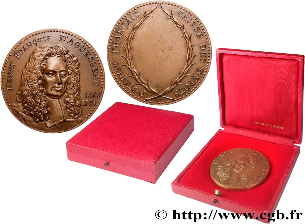 NOTAIRES DU XIXe SIECLE Médaille, Aguesseau, Caisse des dépôts AU/AU