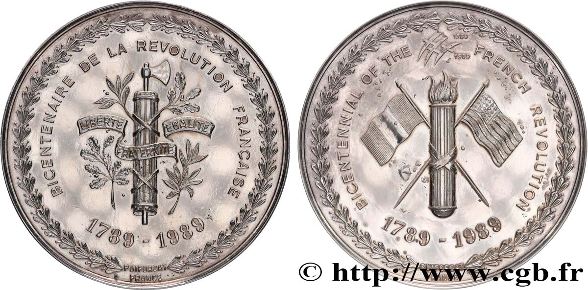 V REPUBLIC Médaille, Bicentenaire de la Révolution Française AU