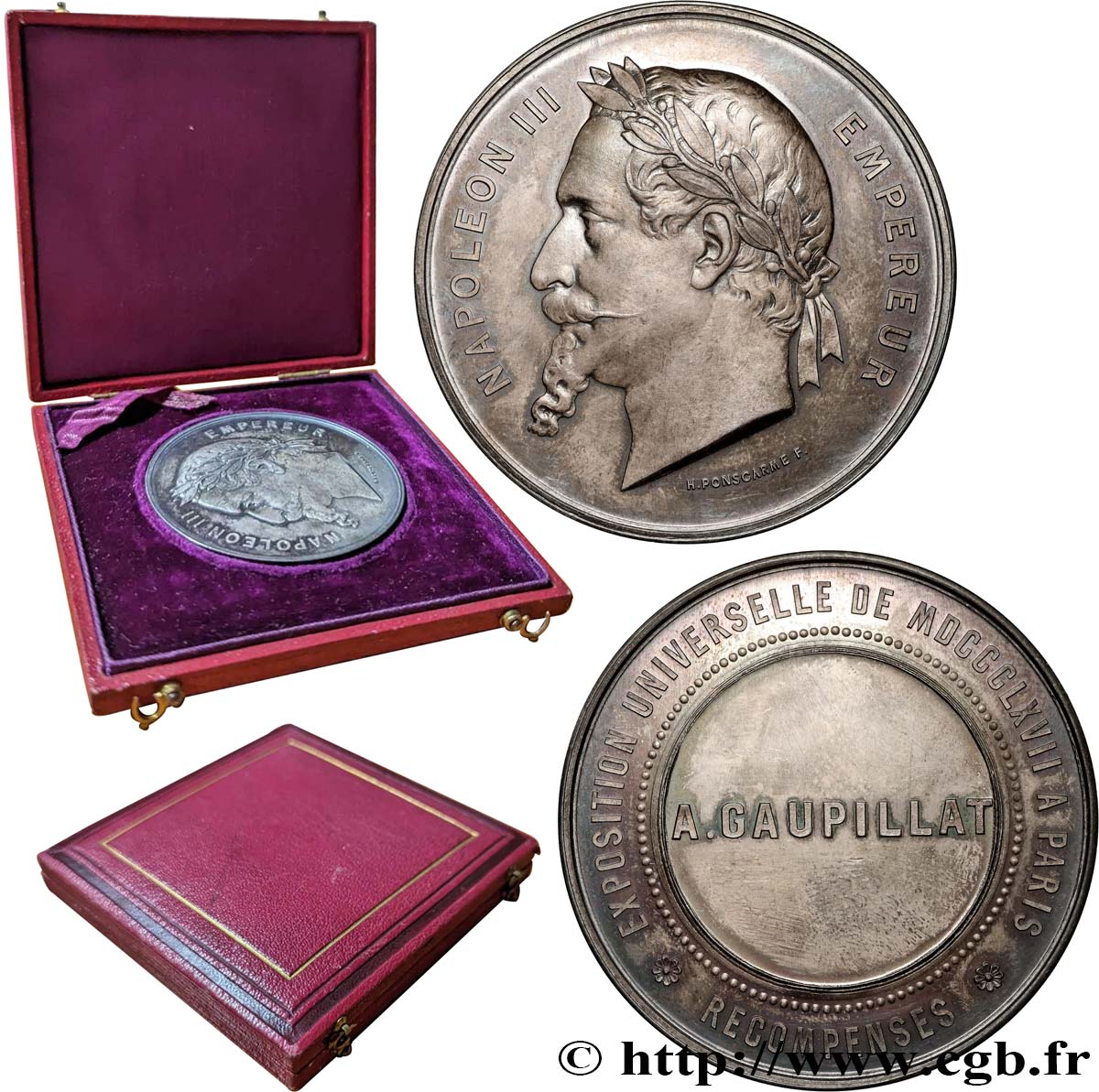 SEGUNDO IMPERIO FRANCES Médaille de récompense, Exposition universelle EBC