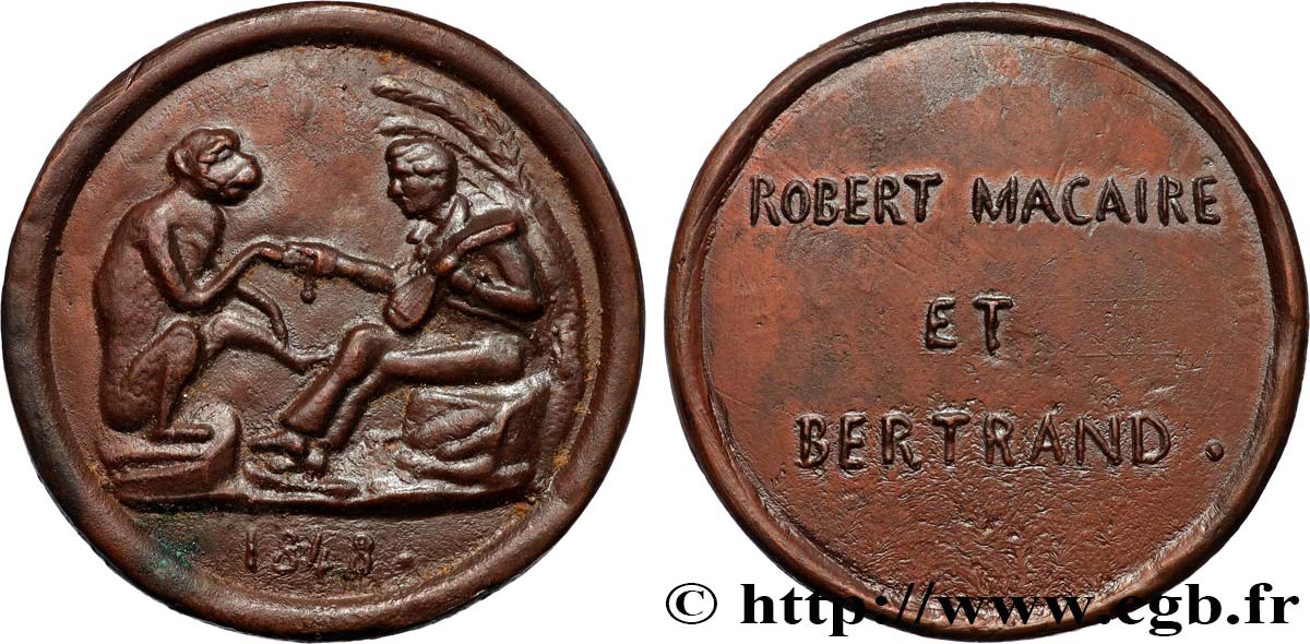 DEUXIÈME RÉPUBLIQUE Médaille, Robert Macaire et Bertrand AU