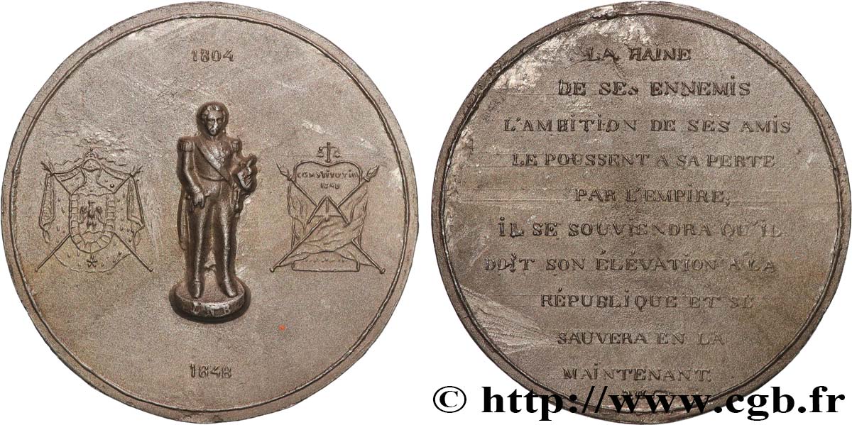 DEUXIÈME RÉPUBLIQUE Médaille, Louis Napoléon Bonaparte MBC+